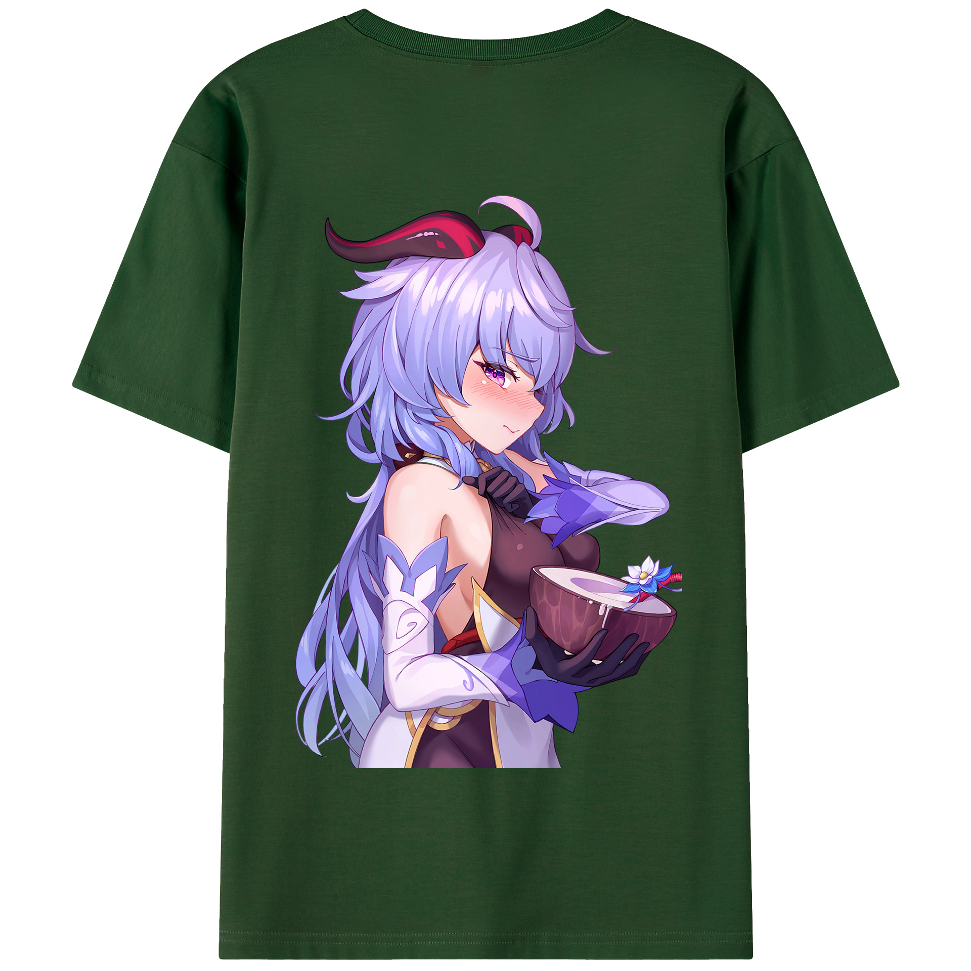 げんし神 甘雨 かんう genshin Ganyu 綿100％半袖Tシャツ（背面プリント）
